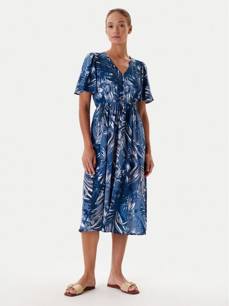 Tatuum Sukienka codzienna Detta T2509.193 Granatowy Regular Fit. Niebieskie sukienki Tatuum, na co dzień, bez wzorów, z wiskozy, bez kołnierzyka, bez ramiączek, proste. Za 179.99 zł.