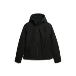 Damska kurtka z kapturem Superdry Classic Trekker. Czarne kurtki Superdry, bez wzorów, z kapturem. W wyprzedaży za 398.60 zł.