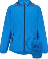 Mac in a Sac - Płaszcz przeciwdeszczowy - Ocean Blue. Niebieskie kurtki przeciwdeszczowe Mac In A Sac, l, bez wzorów, z materiału, bez kaptura, rowerowe. Za 306.00 zł.