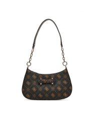 Guess Torebka Carrie Logo HWGP98 98180 Brązowy. Brązowe torebki klasyczne Guess, z aplikacjami, ze skóry, bez dodatków. Za 549.99 zł.