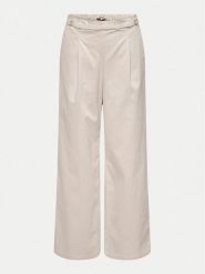 ONLY Spodnie materiałowe Stella 15338662 Beżowy Wide Leg. Brązowe spodnie materiałowe ONLY, bez wzorów, z bawełny. Za 109.99 zł.