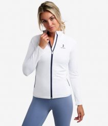 Koszulka/bluza z długim rękawem damska. Białe bluzy NORDICDOTS, l, bez wzorów, z bawełny, klasyczne, bez ramiączek, bez kaptura. Za 365.00 zł.