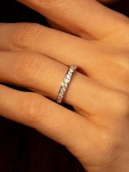 OR ÉCLAT Złoty pierścionek "Engagement" z cyrkoniami rozmiar: 58. Szare pierścionki Or Éclat, z cyrkonią, złote. Za 1,093.00 zł.