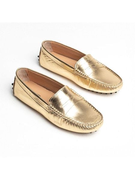 CHARLES & SMITH Skórzane mokasyny "Thandie" w kolorze złotym rozmiar: 39. Żółte mokasyny CHARLES & SMITH, bez wzorów. Za 104.89 zł.