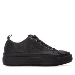 Buty sportowe Refresh 190-17307201 dla kobiet. Czarne buty treningowe Refresh, bez wzorów, z gumy, bez zapięcia, trekkingowe. Za 203.45 zł.