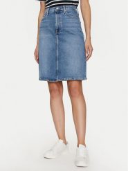 Tommy Hilfiger Spódnica jeansowa Melany WW0WW42881 Niebieski Regular Fit. Niebieskie spódnice Tommy Hilfiger, bez wzorów, z bawełny. Za 249.99 zł.