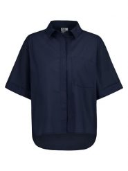 Sublevel Bluzka w kolorze granatowym rozmiar: S. Niebieskie bluzki Sublevel, s, bez wzorów, z bawełny, bez kołnierzyka, bez ramiączek. Za 82.99 zł.