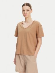 Tommy Hilfiger T-Shirt WW0WW43901 Beżowy Relaxed Fit. Brązowe t-shirty Tommy Hilfiger, l, bez wzorów, z bawełny, bez kołnierzyka, bez ramiączek. Za 169.99 zł.