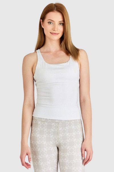 GUESS Sportowy top damski z ozdobnymi plecami, Rozmiar S. Brązowe topy sportowe Guess, s, z aplikacjami. W wyprzedaży za 159.99 zł.