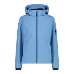 Damska kurtka turystyczna z kapturem CMP. Niebieskie kurtki przejściowe sportowe CMP, xs, bez wzorów, z softshellu, z kapturem, trekkingowe. Za 356.00 zł.