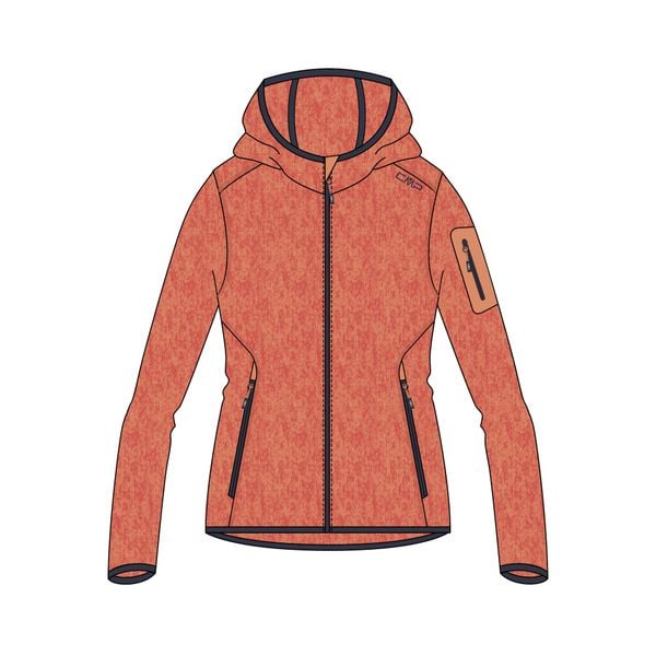 Bluza damska turystyczna CMP 3H19826. Czerwone bluzy CMP, l, bez wzorów, bez kaptura, trekkingowe. W wyprzedaży za 244.99 zł.