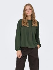 JDY Bluzka w kolorze zielonym rozmiar: S. Zielone bluzki JDY, s, bez wzorów, bez kołnierzyka, bez ramiączek. Za 83.62 zł.