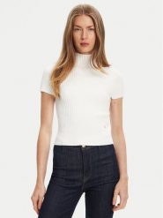 Guess Sweter W5YR04 Z0040 Biały Regular Fit. Białe swetry Guess, m, z aplikacjami, z syntetyku, bez ramiączek. Za 299.99 zł.