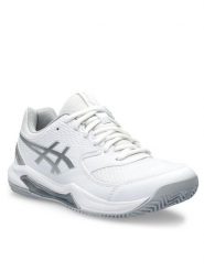 Asics Buty do tenisa Gel-Dedicate 8 Clay 1042A255 Biały. Białe buty treningowe ASICS, bez wzorów, z materiału, bez zapięcia, tenisowe. Za 339.99 zł.