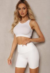 Białe Szorty Kolarki High Waist z Efektem Push Up Pielara. Białe szorty Renee, bez wzorów, eleganckie. W wyprzedaży za 35.99 zł.