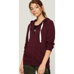 Dzianinowa bluza z kapturem - Bordowy. Bluzy marki Sinsay. W wyprzedaży za 29.99 zł.