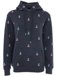 Zwillingsherz Bluza "Anchor" w kolorze granatowym rozmiar: S/M. Niebieskie bluzy Zwillingsherz, m, bez wzorów, z bawełny, bez ramiączek, z kapturem. Za 193.70 zł.