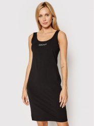 DKNY Sport Sukienka codzienna DP1D4465 Czarny Slim Fit. Czarne sukienki DKNY Sport, na co dzień, s, bez wzorów, z bawełny, sportowe, bez kołnierzyka, bez ramiączek, proste. Za 199.99 zł.