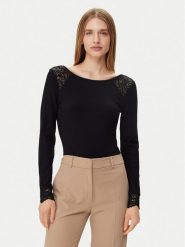 Morgan Body 251-TDENTY Czarny Slim Fit. Czarne body i gorsety Morgan, bez wzorów, z wiskozy, bez ramiączek. Za 119.99 zł.