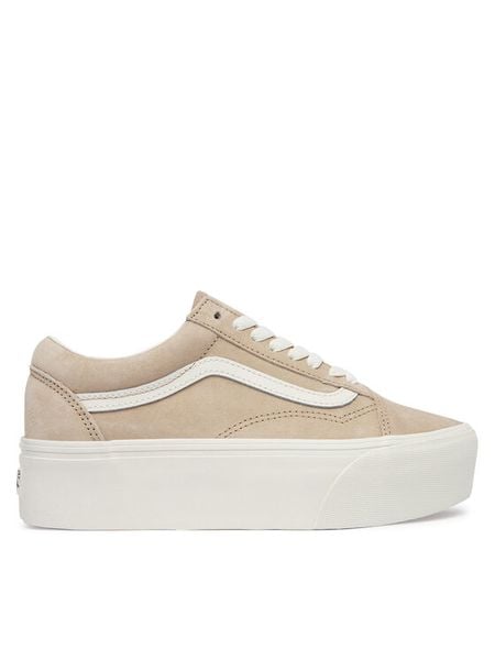 Vans Tenisówki Old Skool Platform VN0009PZ4MG1 Beżowy. Brązowe trampki Vans, bez wzorów, ze skóry, bez zapięcia. Za 374.99 zł.