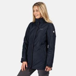Kurtka Ocieplana Damska Blanchet II Przeciwdeszczowa. Szare kurtki przeciwdeszczowe Regatta, xl, bez wzorów, z materiału, z kapturem, trekkingowe. Za 135.99 zł.