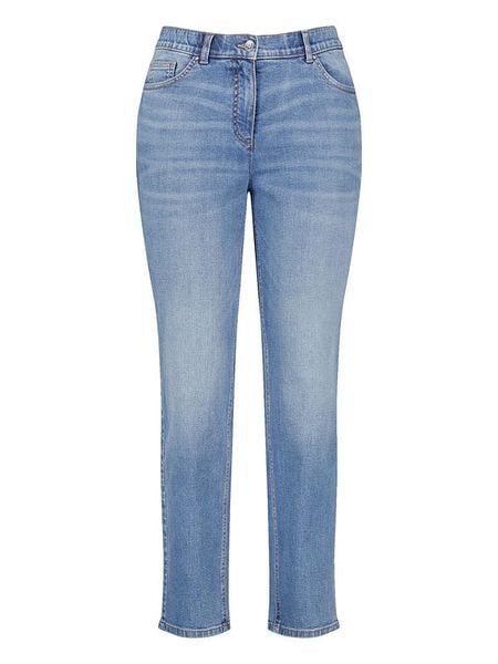 SAMOON Dżinsy - Slim fit - w kolorze błękitnym rozmiar: 46. Niebieskie jeansy Samoon, bez wzorów, klasyczne, z podwyższonym stanem. Za 153.71 zł.