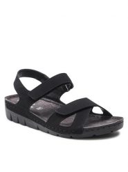 Go Soft Sandały WS123-02 Czarny. Czarne sandały GO SOFT, bez wzorów, ze skóry, bez obcasa, na płaskiej podeszwie, bez zapięcia. Za 64.99 zł.