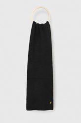 Lyle & Scott szalik kolor czarny gładki. Czarne szaliki i kominy Lyle & Scott, bez wzorów. W wyprzedaży za 139.99 zł.