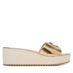 Klapki Aldo. Żółte klapki Aldo, bez wzorów, bez obcasa, bez zapięcia. Za 249.99 zł.