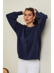 So Cachemire Kardigan "Hatvan" w kolorze granatowym rozmiar: S. Niebieskie swetry So Cachemire, s, bez wzorów, z kaszmiru, bez ramiączek. Za 152.99 zł.