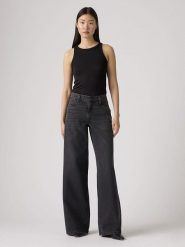Levi's Dżinsy - Wide leg - w kolorze antracytowym rozmiar: W24/L31. Czarne jeansy Levi's, l, z aplikacjami, z bawełny, klasyczne, z podwyższonym stanem. Za 173.45 zł.