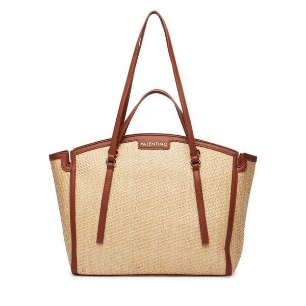 Torebka Valentino. Brązowe shopper bag Valentino, bez wzorów, bez dodatków. Za 522.99 zł.
