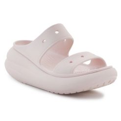 Klapki Crocs Crush Sandal W 207670-6UR różowe. Czerwone klapki bez wzorów, sportowe, bez obcasa, bez zapięcia. Za 345.55 zł.