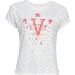 T-shirt z koronką bonprix biały z nadrukiem. T-shirty marki 4f. Za 27.99 zł.