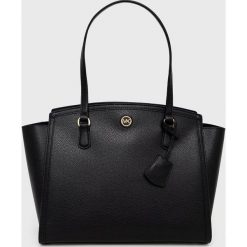 MICHAEL Michael Kors torebka skórzana kolor czarny. Czarne shopper bag MICHAEL Michael Kors, bez wzorów, na ramię, bez dodatków. W wyprzedaży za 1,479.90 zł.