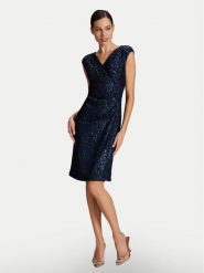 Swing Sukienka wieczorowa 5AH07000 Granatowy Slim Fit. Niebieskie sukienki Swing, bez wzorów, z syntetyku, wizytowe, bez kołnierzyka, bez ramiączek. Za 419.99 zł.