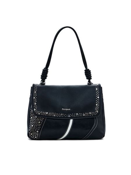Desigual Torebka 25SAXPBT Czarny. Czarne torebki klasyczne Desigual, bez wzorów, ze skóry, bez dodatków. Za 259.99 zł.