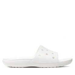 Klapki Crocs. Białe klapki Crocs, bez wzorów, bez obcasa, bez zapięcia. Za 119.99 zł.
