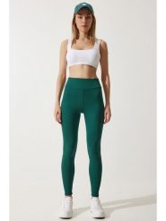 Happiness Istanbul Legginsy w kolorze ciemnozielonym rozmiar: 40. Zielone legginsy Happiness Istanbul, bez wzorów. Za 61.75 zł.