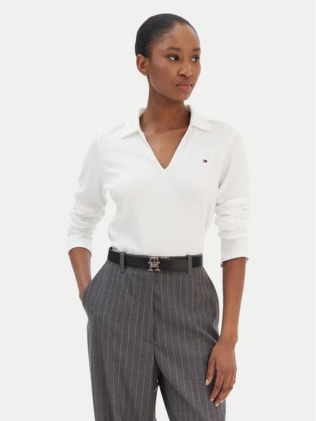 Tommy Hilfiger Bluzka Modern Cody WW0WW47850 Biały Slim Fit. Białe bluzki Tommy Hilfiger, xxl, bez wzorów, z bawełny, bez kołnierzyka, bez ramiączek. Za 349.99 zł.