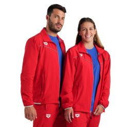 Kurtka Arena Team Jacket Panel. Czerwone kurtki Arena, xs, bez wzorów, z dresówki, retro, bez kaptura. Za 299.99 zł.
