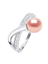 Mitzuko Srebrny pierścionek z perłą rozmiar: onesize. Szare pierścionki Mitzuko, z cyrkonią, srebrne. Za 339.99 zł.