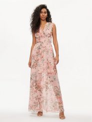 Guess Sukienka koktajlowa W3GK60 WDW82 Różowy Regular Fit. Czerwone sukienki Guess, xs, z aplikacjami, z syntetyku, wizytowe, bez kołnierzyka, bez ramiączek. Za 799.99 zł.