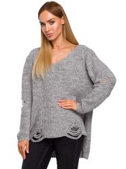 Made of emotion Sweter w kolorze szarym rozmiar: onesize. Szare swetry Made Of Emotion, bez wzorów, bez ramiączek. Za 57.33 zł.