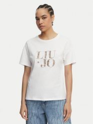 Liu Jo T-Shirt WA6489 JS923 Biały Regular Fit. Białe t-shirty Liu Jo, xs, bez wzorów, z bawełny, bez kołnierzyka, bez ramiączek. Za 259.99 zł.