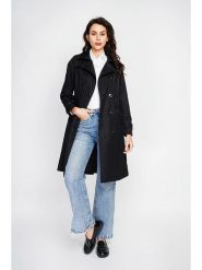 ASSUILI Trencz w kolorze czarnym rozmiar: 42. Czarne płaszcze Assuili, bez wzorów, z tkaniny, klasyczne, bez kaptura. Za 396.88 zł.