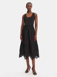 Liu Jo Sukienka letnia WA5166 T4853 Czarny Regular Fit. Czarne sukienki Liu Jo, bez wzorów, z bawełny, bez kołnierzyka, bez ramiączek. Za 699.99 zł.