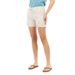 Szorty - sport - damskie - Protest Casual Short - lniane, białe. Białe szorty sportowe Protest, bez wzorów, ze lnu, z obniżonym stanem. Za 290.00 zł.