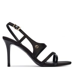 Sandały Just Cavalli. Czarne sandały Just Cavalli, bez wzorów, bez obcasa, na szpilce, bez zapięcia. Za 862.99 zł.