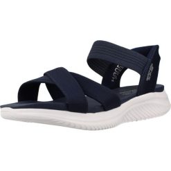 Sandały SKECHERS 119975S Niebieski. Niebieskie sandały Skechers, bez wzorów, z materiału, bez obcasa, bez zapięcia. Za 297.99 zł.